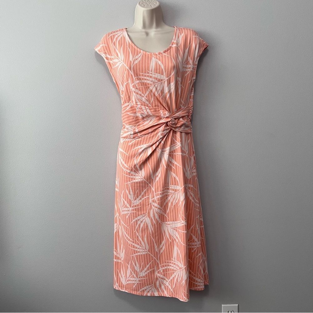 Lands End Tropical Palm Twist Front Dress Size S (6-8)